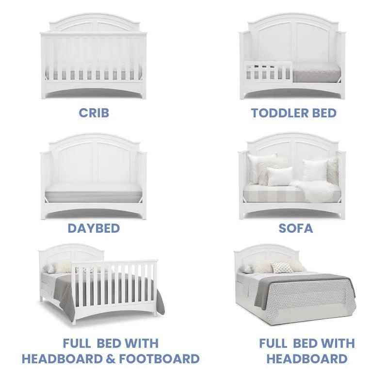 6-in-1 Convertible Crib Greenguard Gold Certified  White