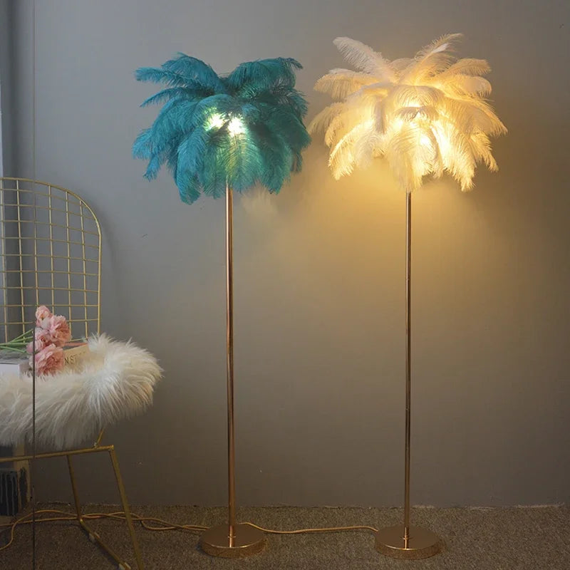 Modern Ostrich Feather Led Floor Lamp