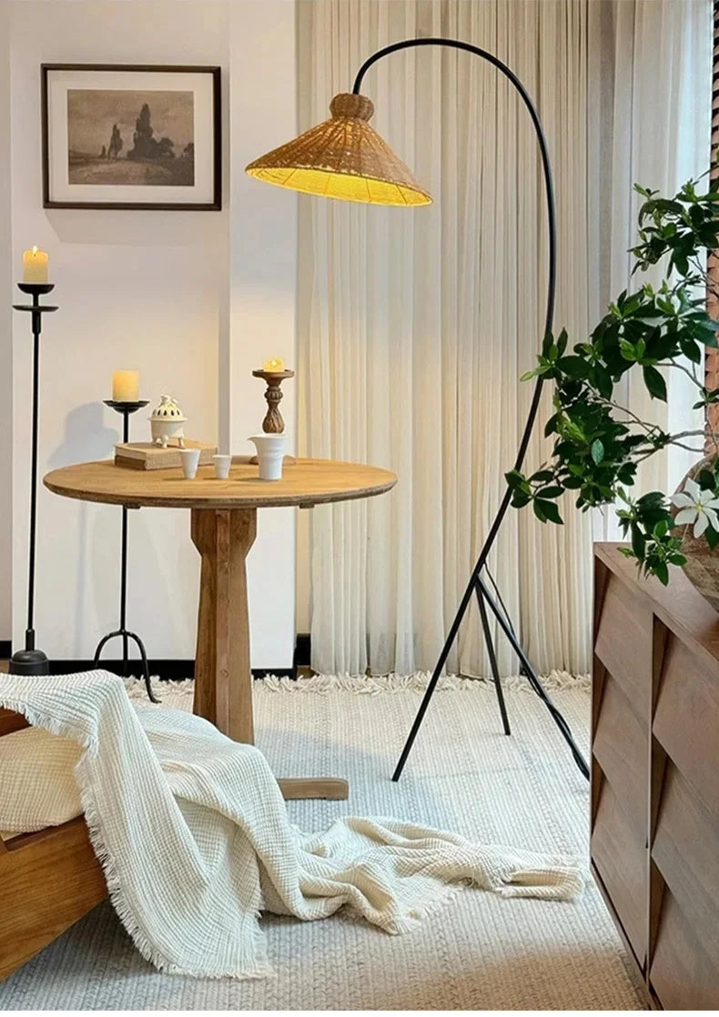 Modern Nordic Minimalism Rattan Led Floor Lamp