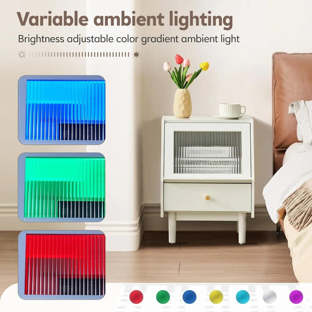 Mid Century Modern LED With Storage Drawer