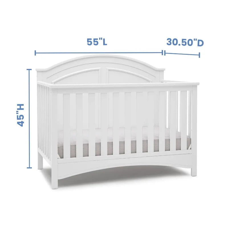 6-in-1 Convertible Crib Greenguard Gold Certified  White