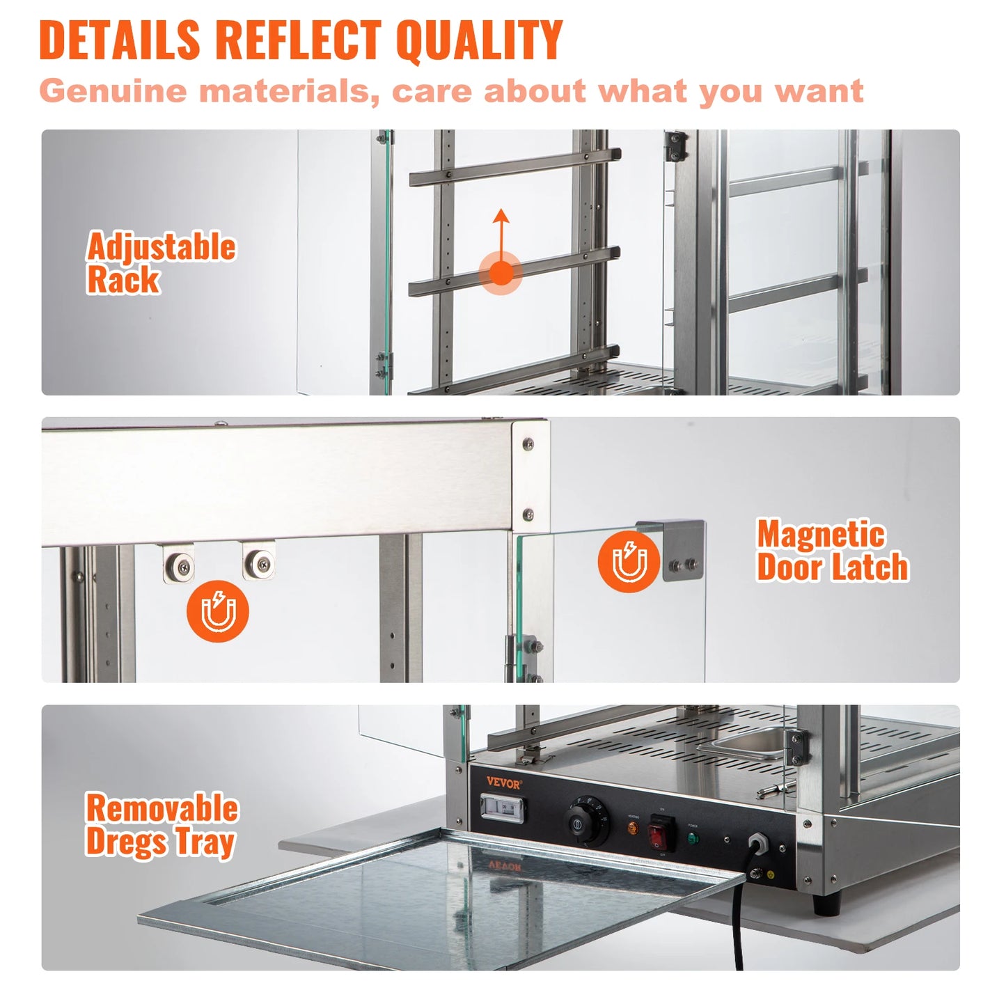 2/3 Tiers Countertop Food Warmer