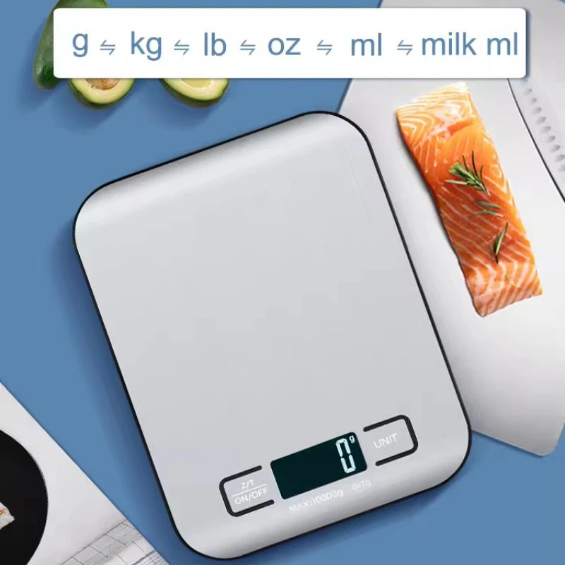 Digital Kitchen Scale LED Display Stainless Steel