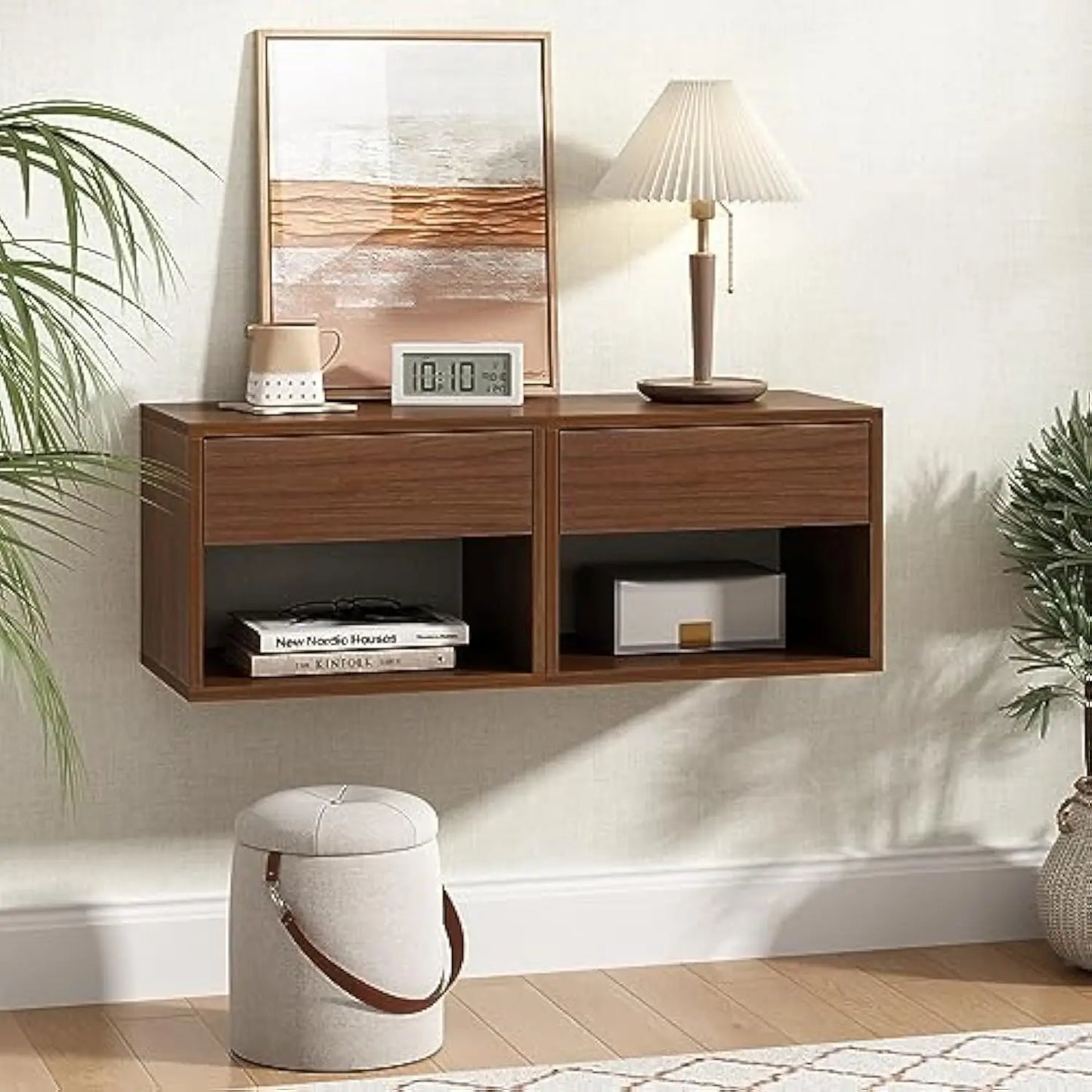Floating Open Wall Mounted Wood set of 2