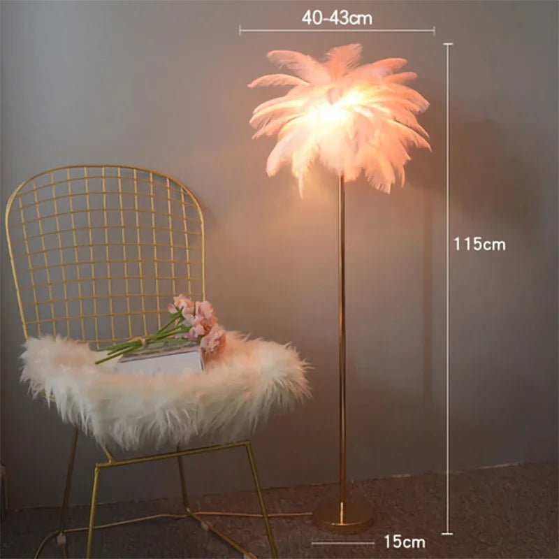 Modern Ostrich Feather Led Floor Lamp