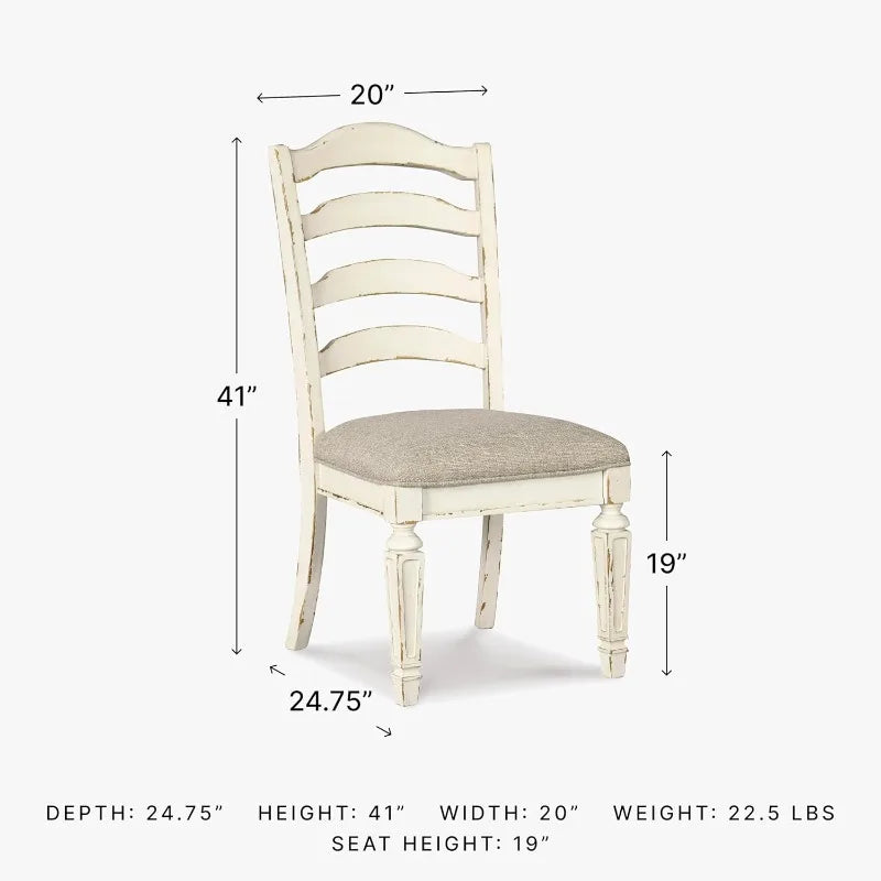 Dining Room Upholstered Chair 2 Count, Antique White