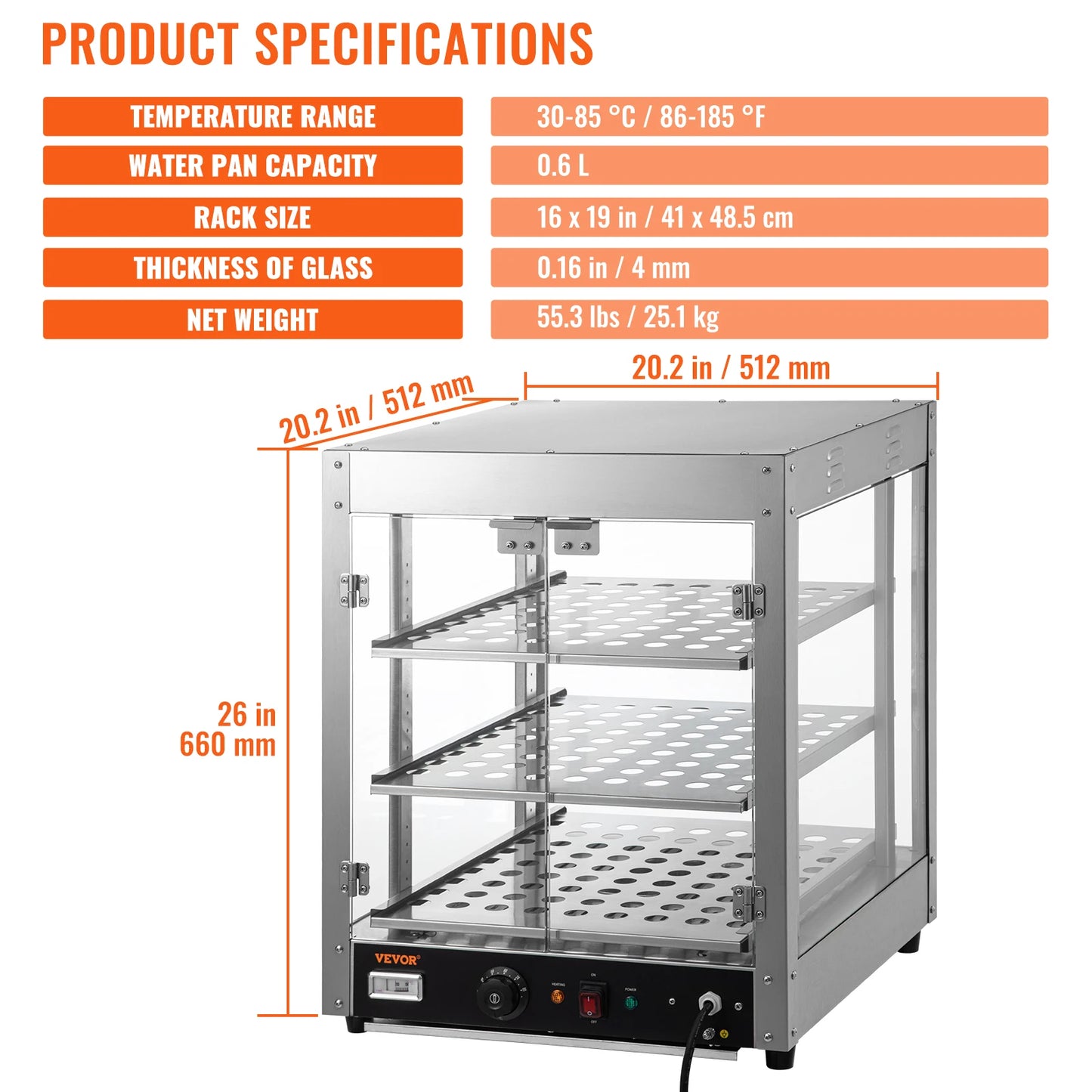 2/3 Tiers Countertop Food Warmer