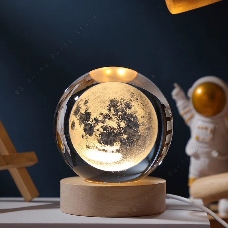 Bedside Glowing Galaxy Saturn Planets Moon Lamp