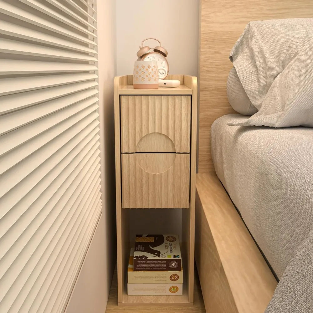 Small Fluted Nightstand Set of 2,
