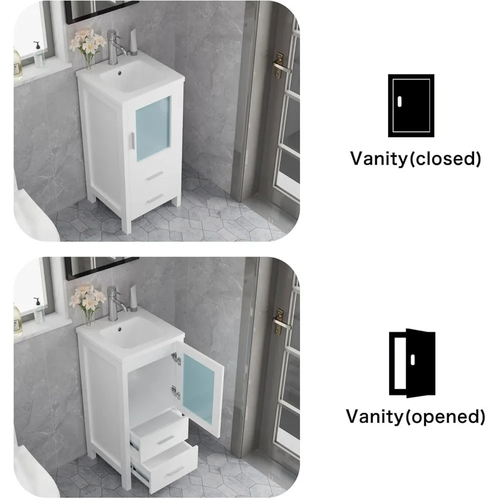 16" Bathroom Vanity with Sink