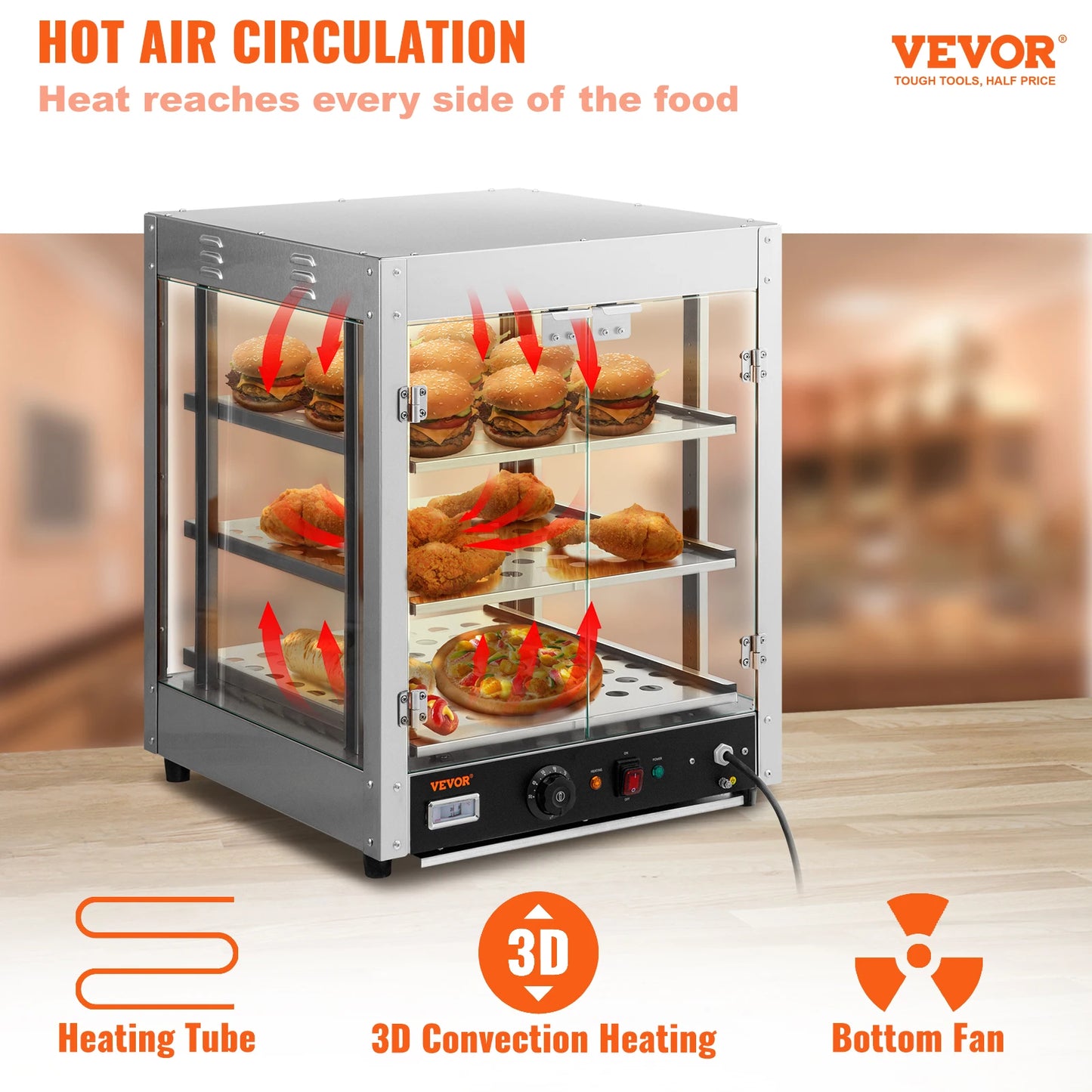 2/3 Tiers Countertop Food Warmer