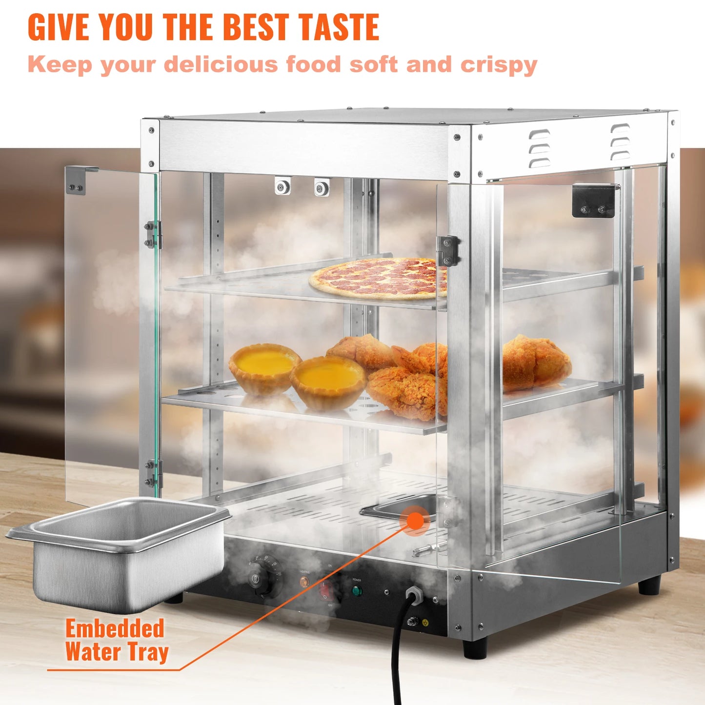 2/3 Tiers Countertop Food Warmer
