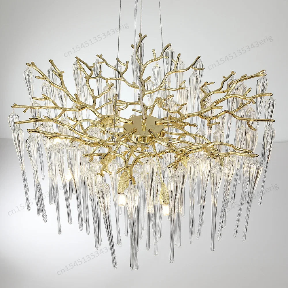 Nordic Column Crystal Chandelier Lighting For Living Room