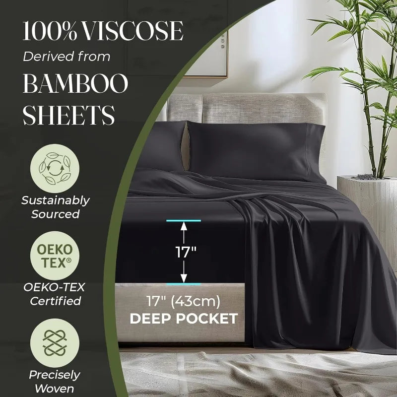 Viscose Bamboo 4pcs Soft Cooling Sheet Set