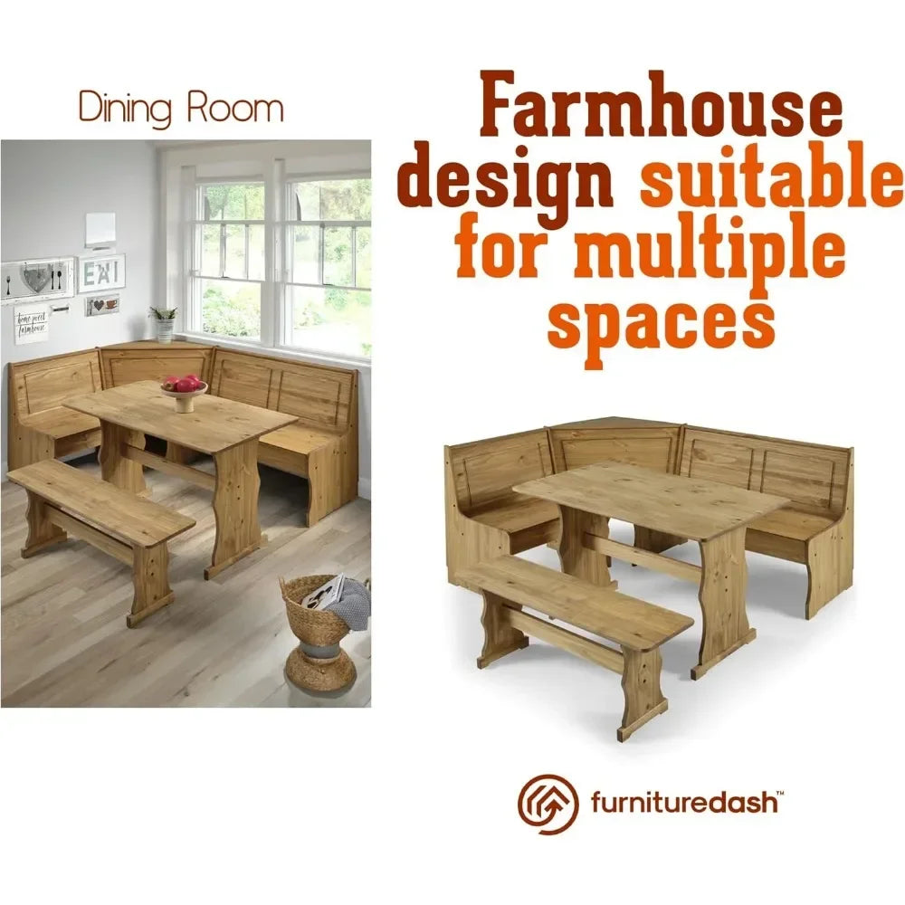 Farmhouse Table and Bench Dining Set