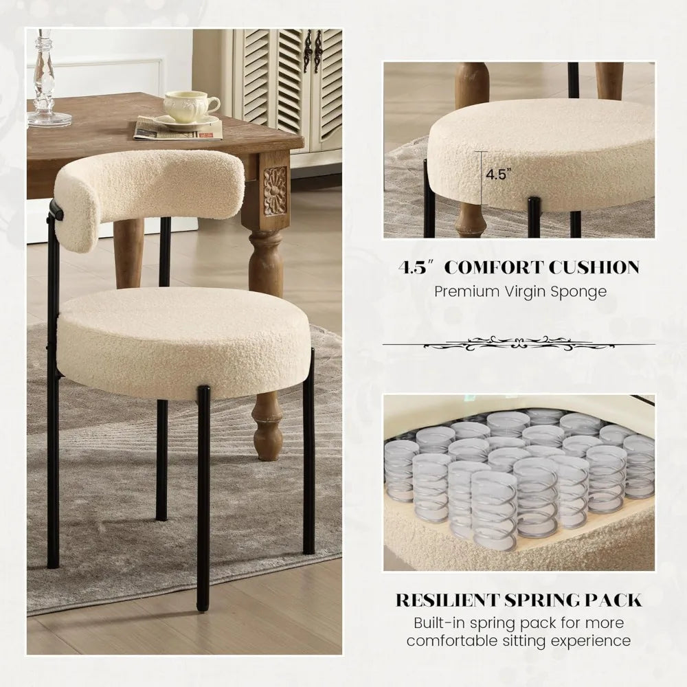 Curved Backrest Dining Chairs Set of 6