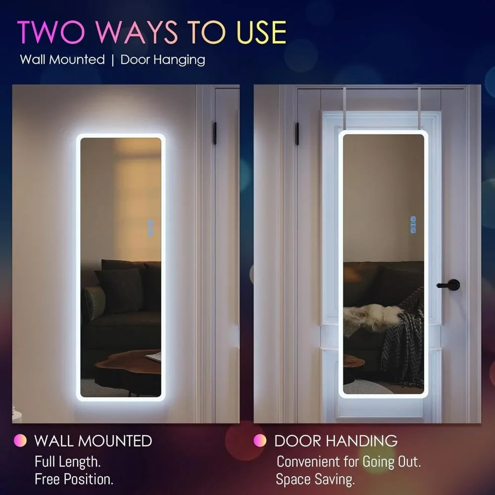 Full Length Colored LED Adjustable Mirror