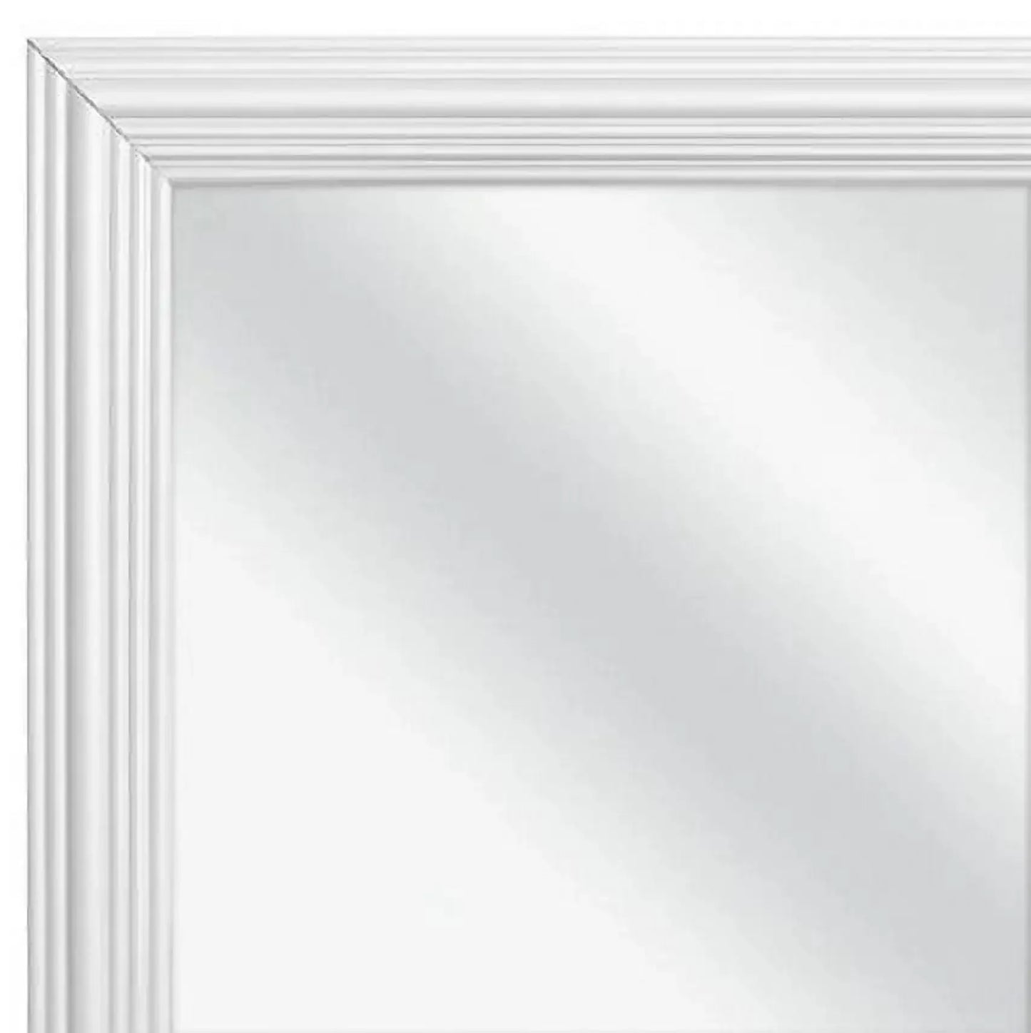 13" x 49" White Over the Door Mirror