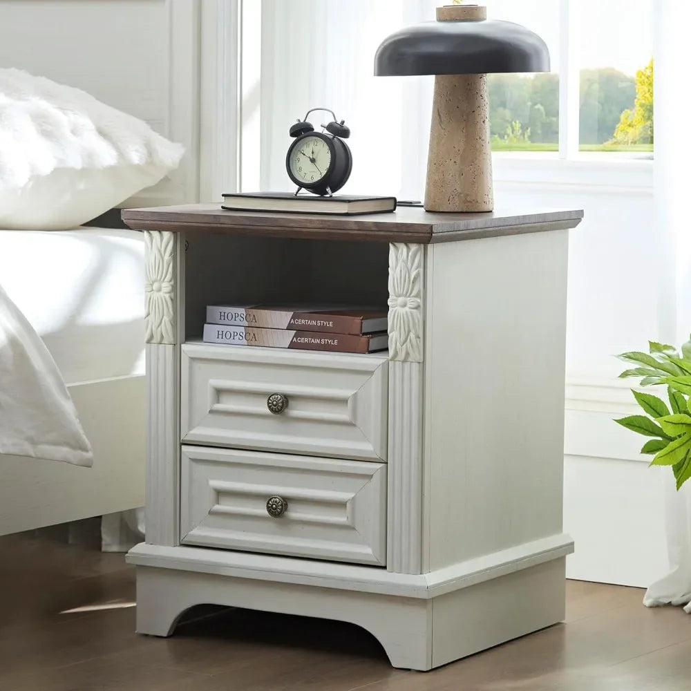Charging Station, 20" End Table  2 Drawers