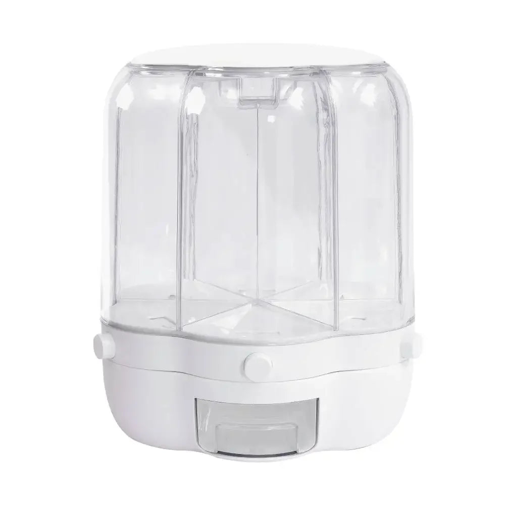 Rotating 6-Grid Food Dispense  Storage with Lid