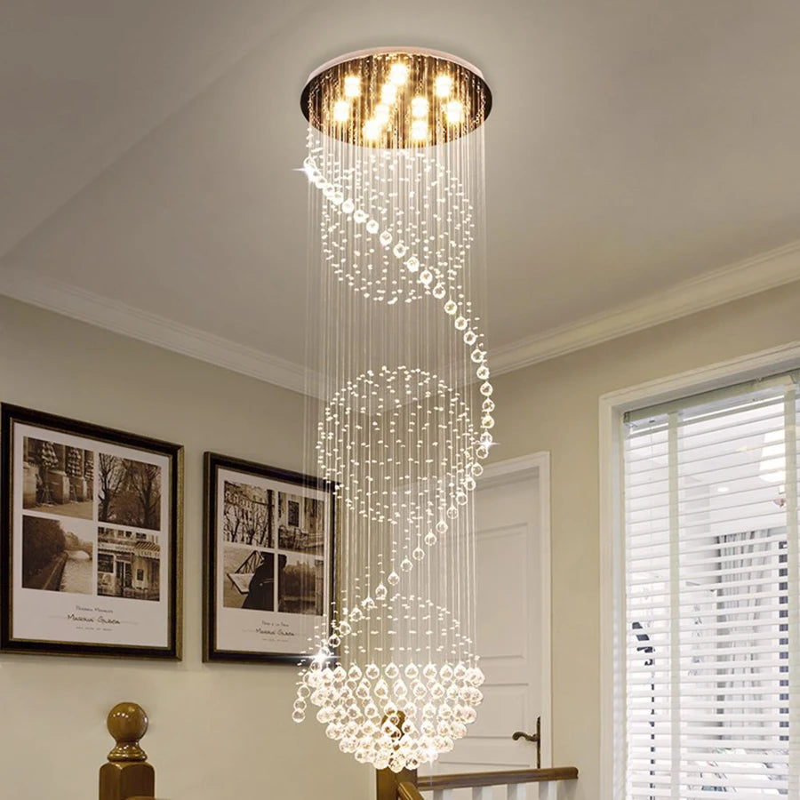 LED Spiral Ball Raindrop Chandelier Light Fixture