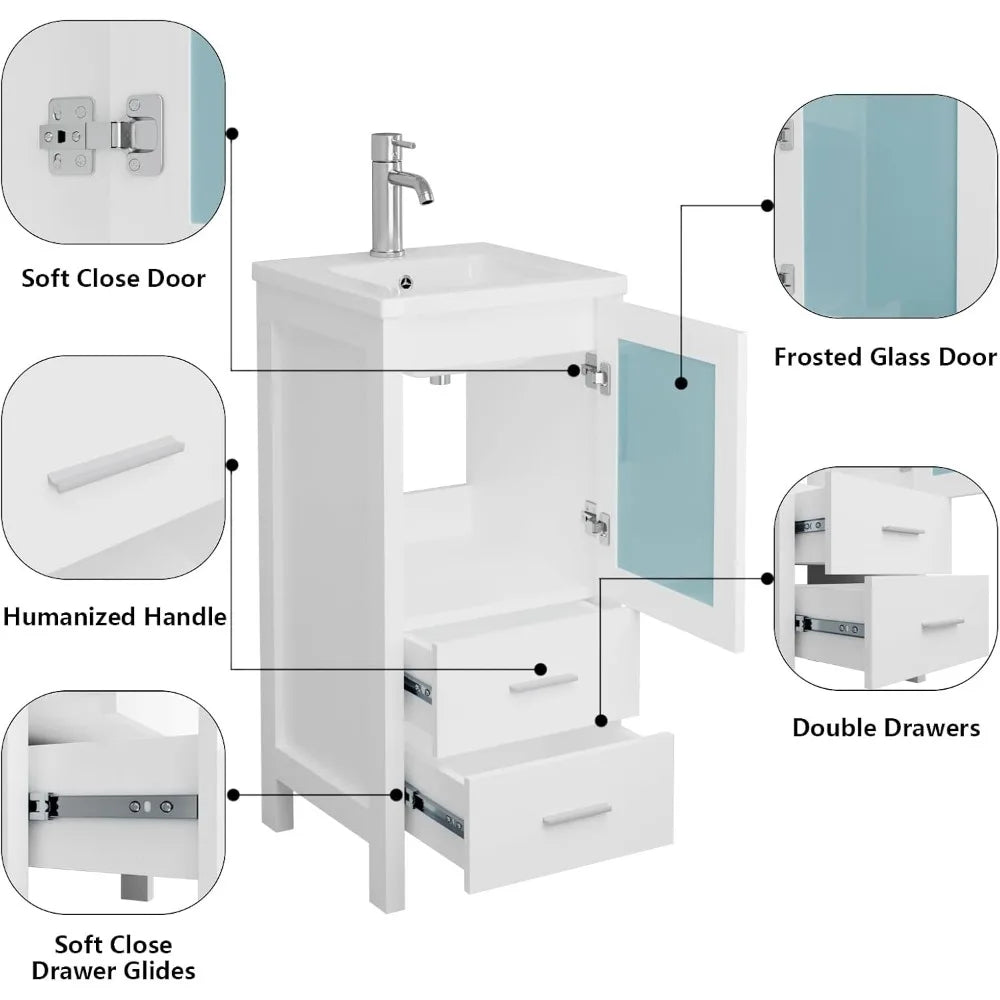 16" Bathroom Vanity with Sink