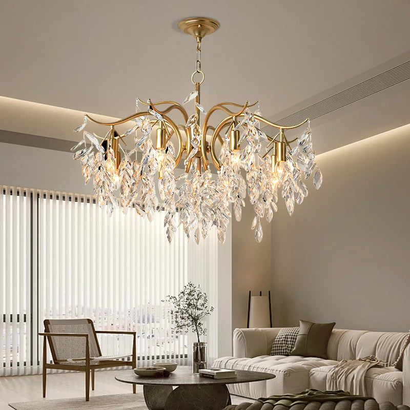Modern Crystal Pendant Black Ceiling Chandelier