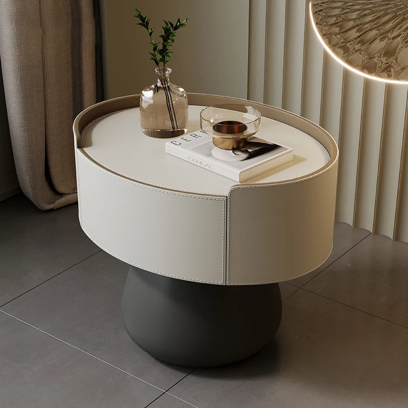 Cream Style Nightstand Trendy Modern Elegant