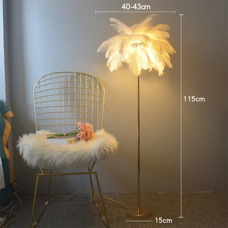 Modern Ostrich Feather Led Floor Lamp