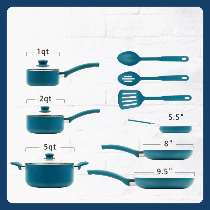 Ceramic aluminum 12-piece non-stick cookware se