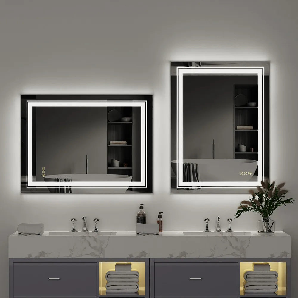 LED Dimming Makeup Dressing Mirror with Double Lights