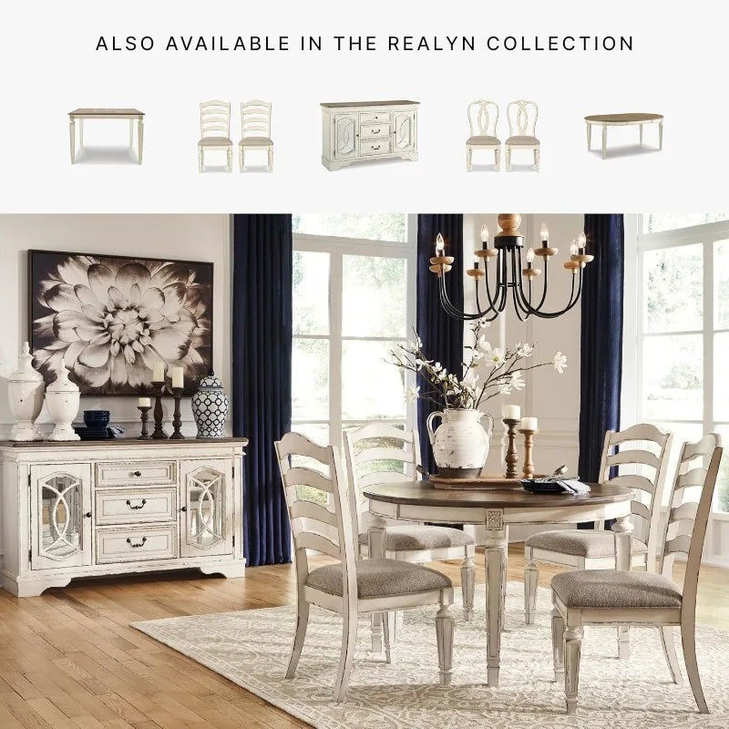 Dining Room Upholstered Chair 2 Count, Antique White