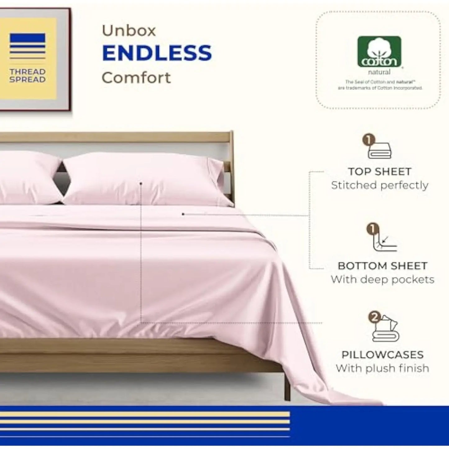 1000TC Egyptian Sheets King Size Bed - Sateen