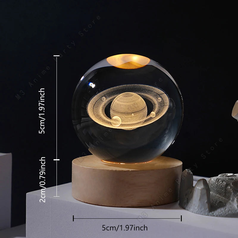 Bedside Glowing Galaxy Saturn Planets Moon Lamp