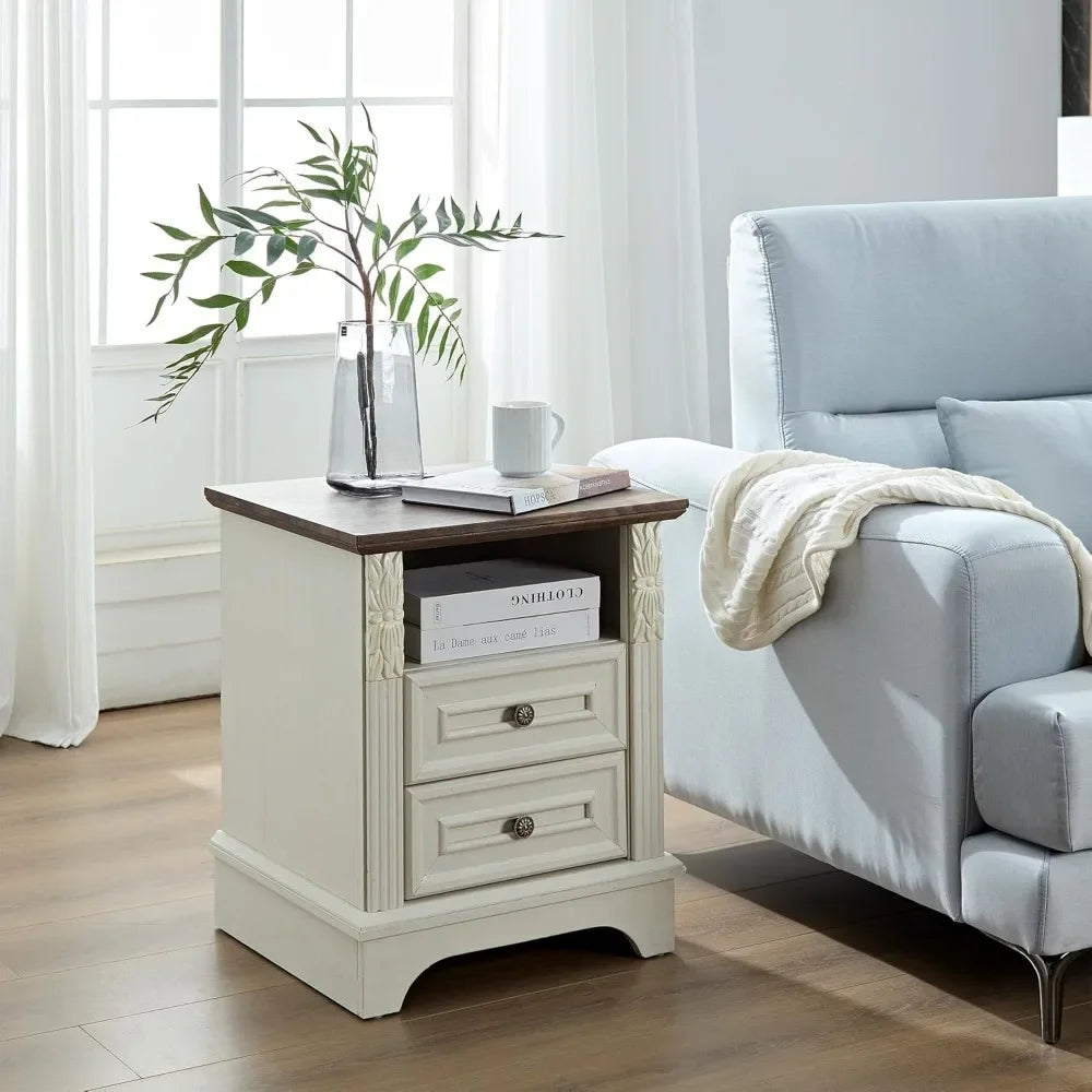 Charging Station, 20" End Table  2 Drawers