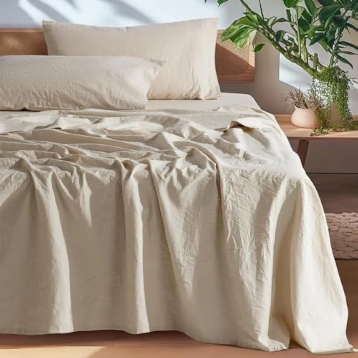 French Pure Linen Sheets, Breathable and Durable