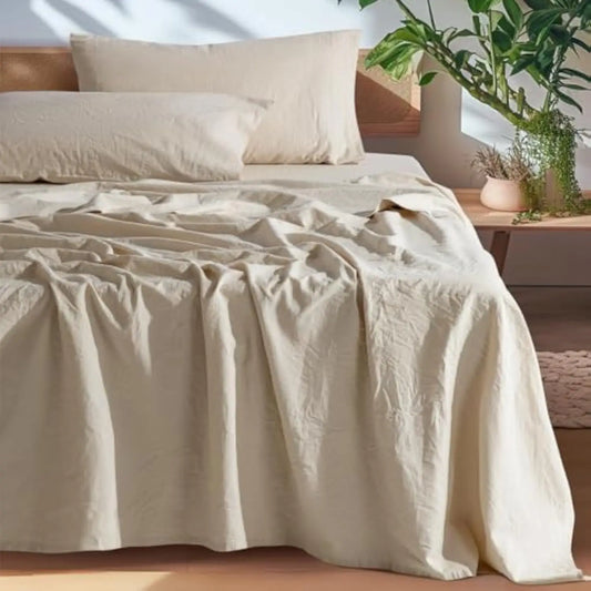 French Pure Linen Sheets, Breathable and Durable
