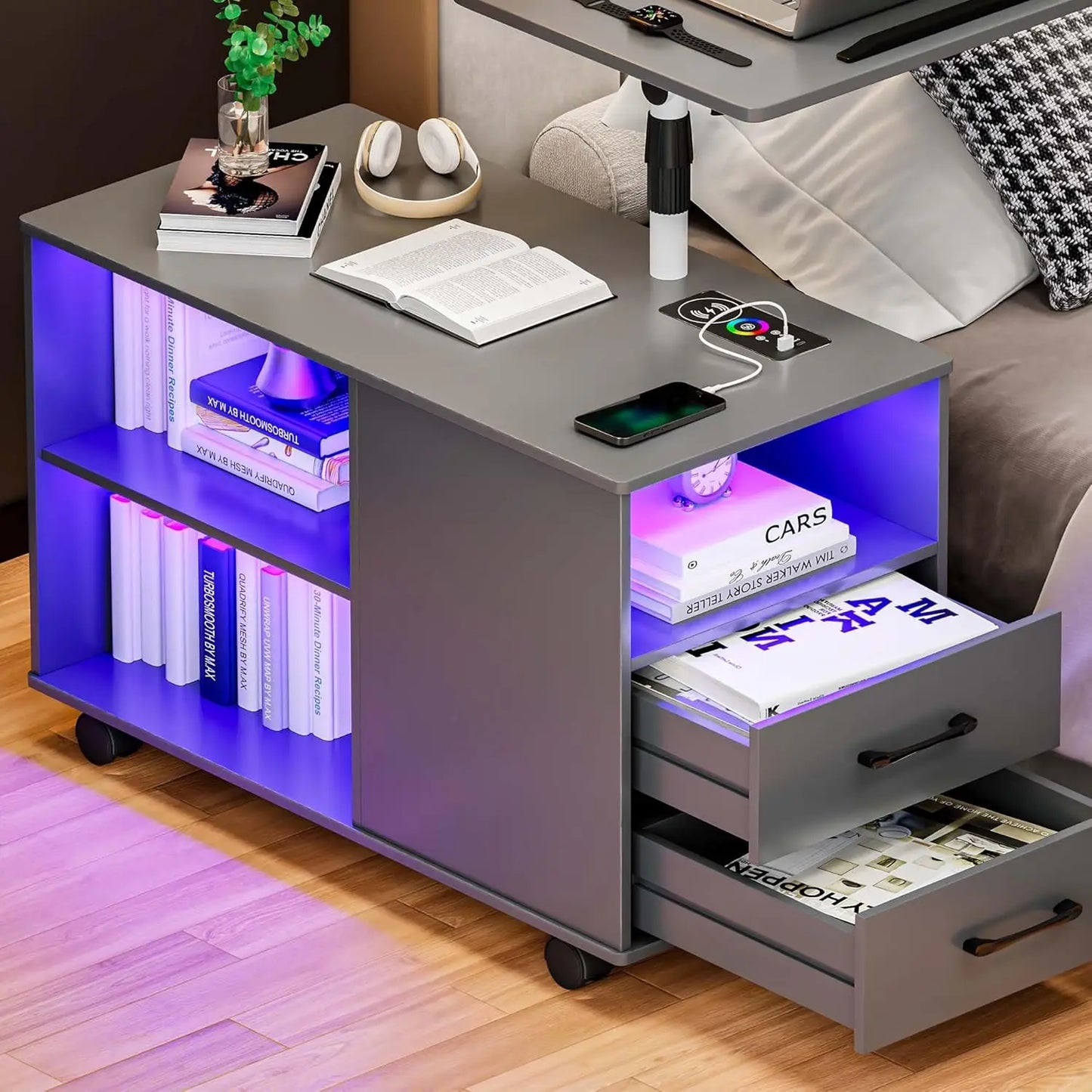 360' LED Wireless Charging Auto Sensor Night Stand