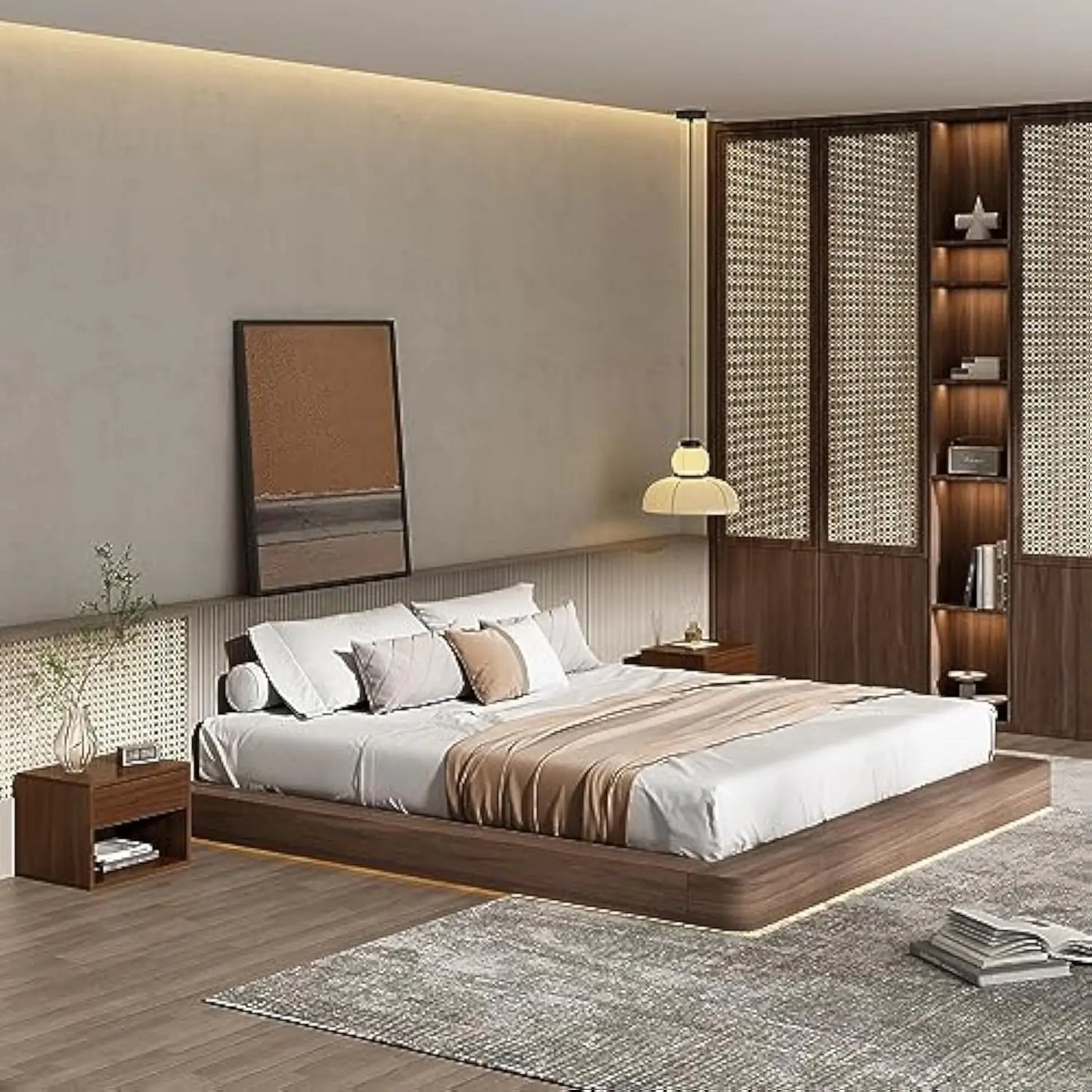 Floating Open Wall Mounted Wood set of 2