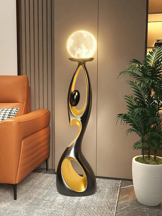 Night Glow Resin Sculpture LED Floor Lamp