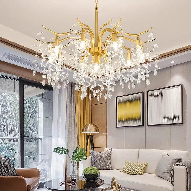 Modern Crystal Pendant Black Ceiling Chandelier