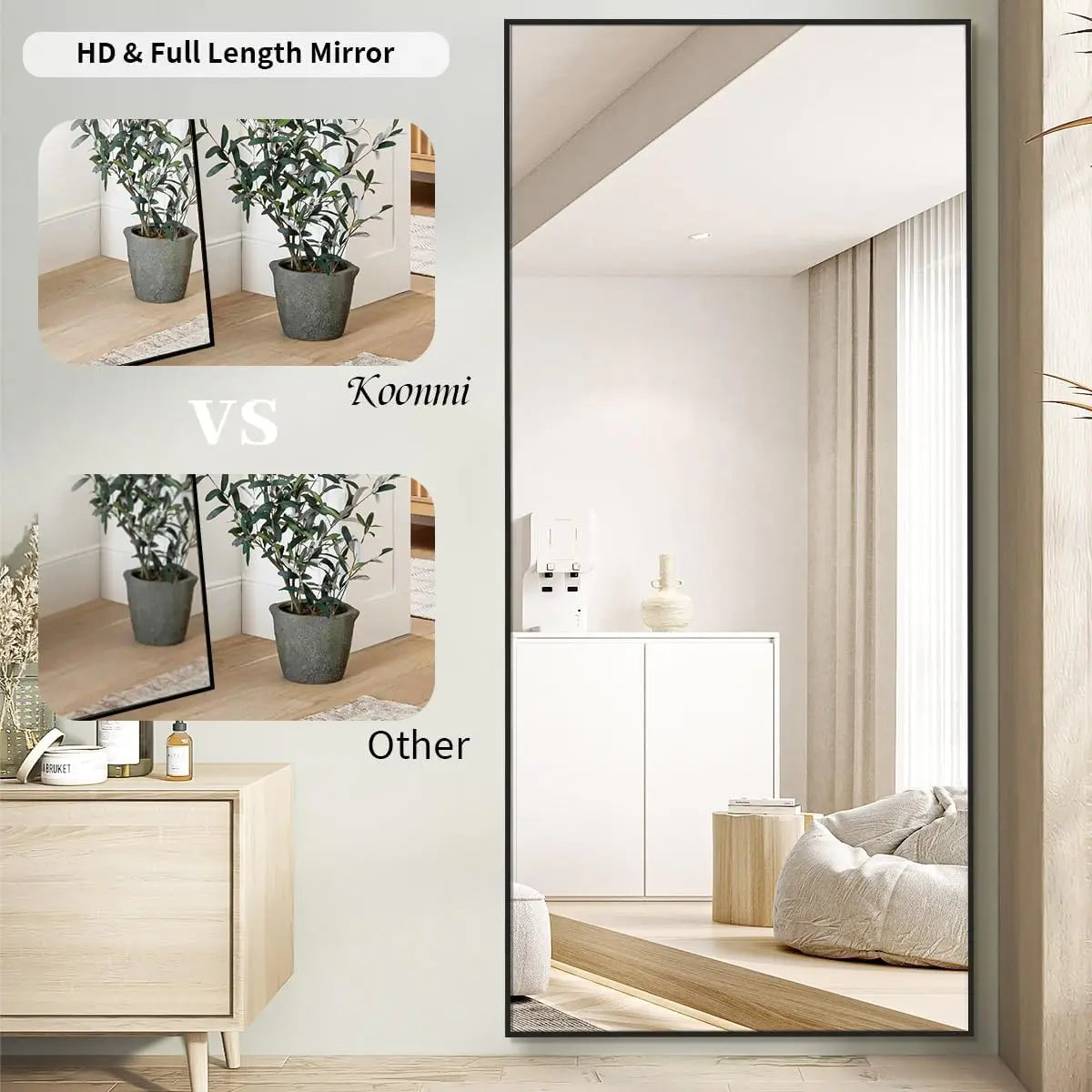 Large Full Length Floor Body Mirror with Stand