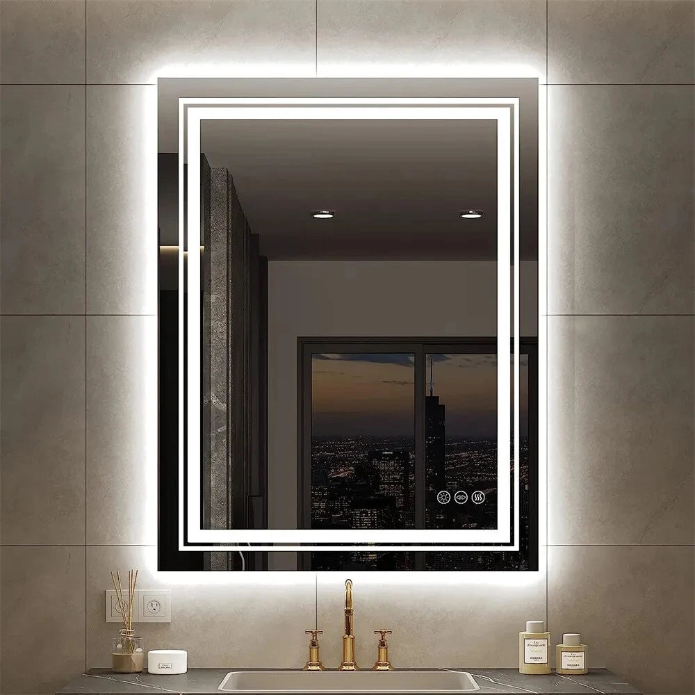 Front Backlit Dimmable LED Mirror HD Anti-fog