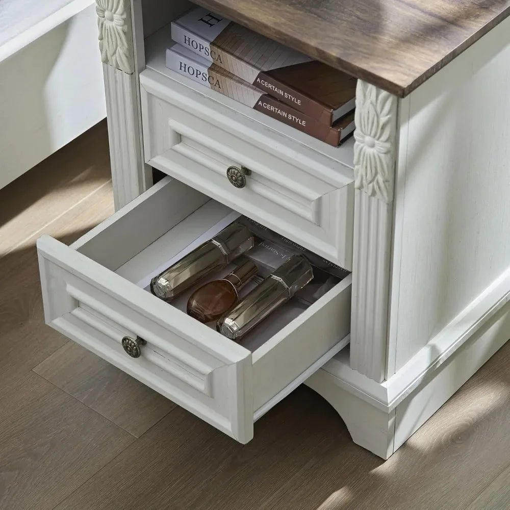 Charging Station, 20" End Table  2 Drawers