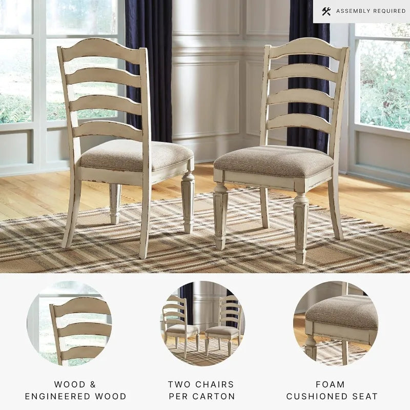 Dining Room Upholstered Chair 2 Count, Antique White