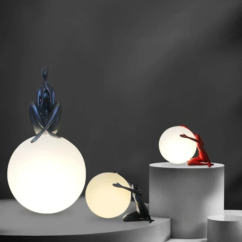 Abstract Decoration Of Human Figure Holding Ball