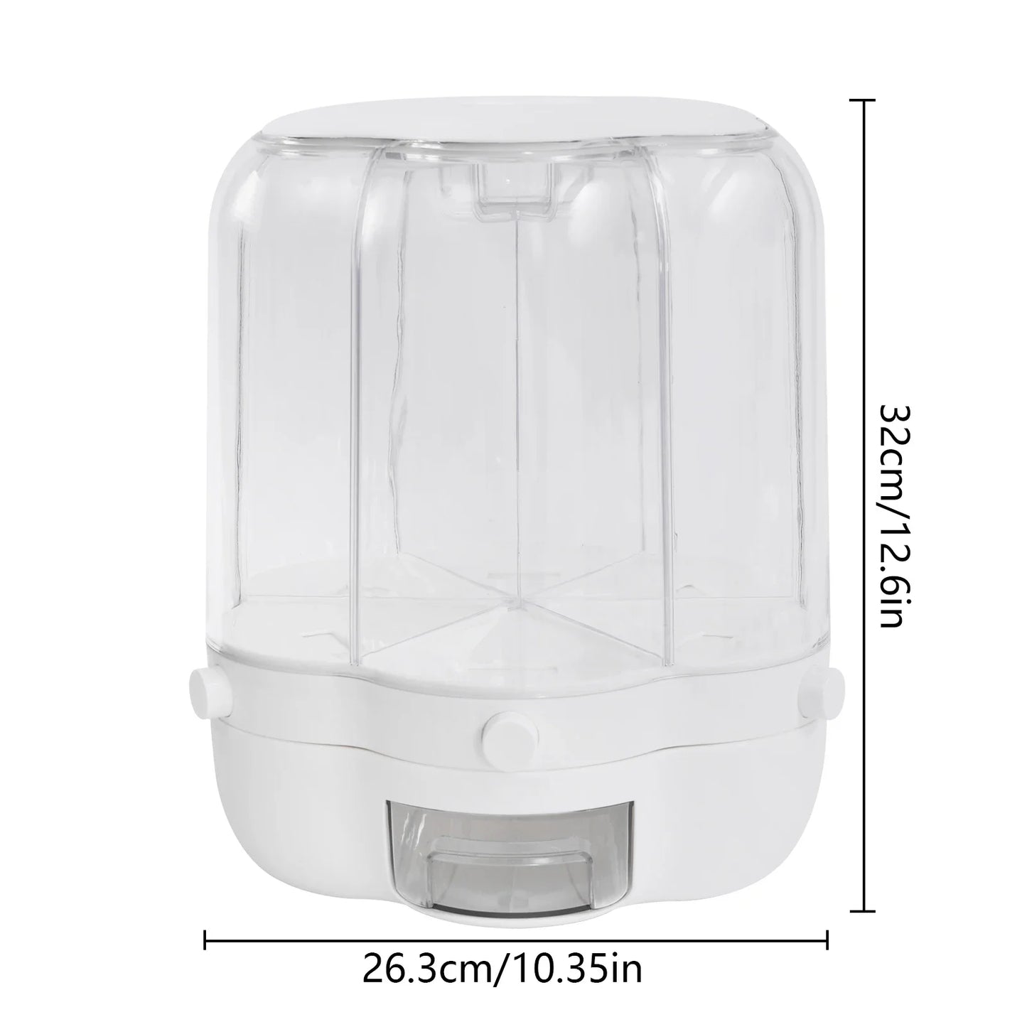 Rotating 6-Grid Food Dispense  Storage with Lid