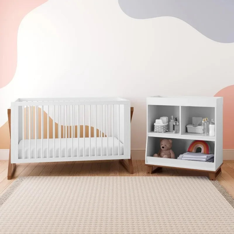 3-in-1 Convertible Crib (Vintage Driftwood) Easily Converts