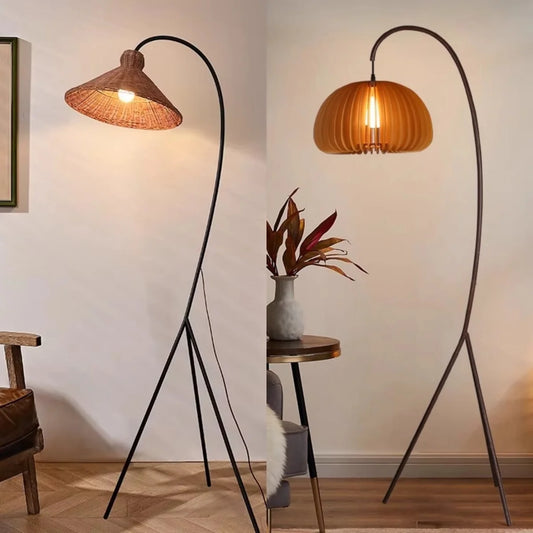 Modern Nordic Minimalism Rattan Led Floor Lamp