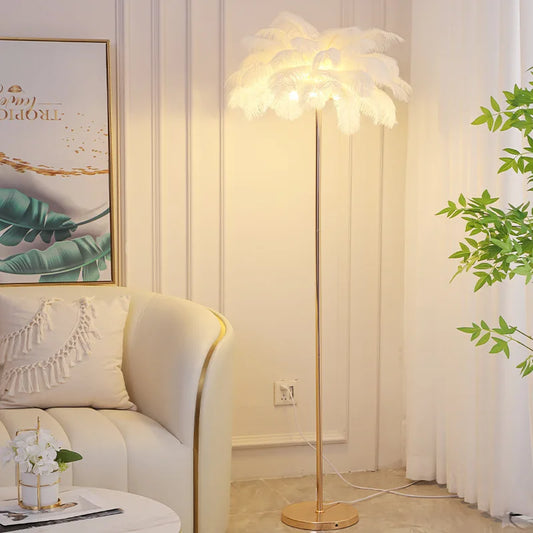 Modern Ostrich Feather Led Floor Lamp